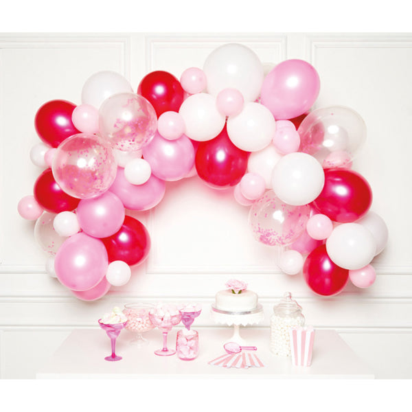 Ballongirlande rosa-pink, DIY, 70 Ballons inkl. 4m Ballonband