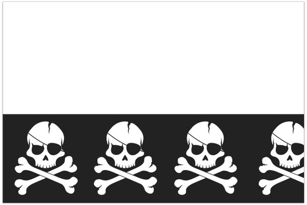 Tischdecke Piraten, schwarz mit Totenschädel, 1.2 x 1.8m, abwaschbar, Party Deko Motto-Party am Kindergeburtstag, Geburtstag