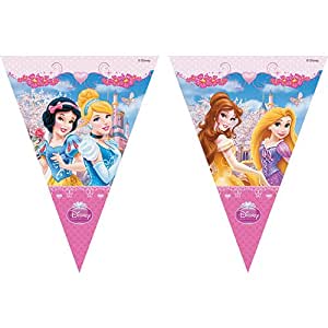 Wimpelkette Disney Princess, 2.3 m, Party Deko Motto-Party am Kindergeburtstag, Geburtstag