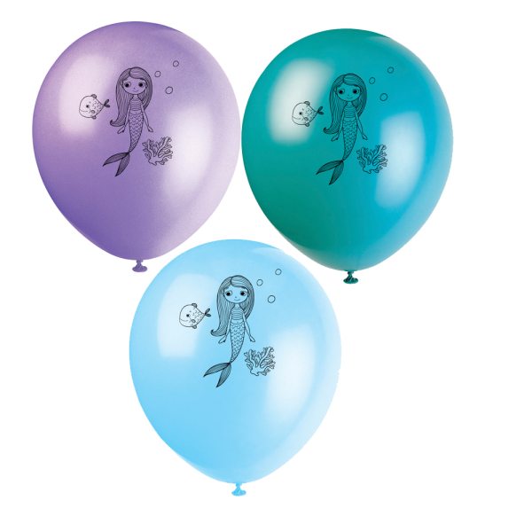 Meerjungfrauen Luftballons, 8er Pack