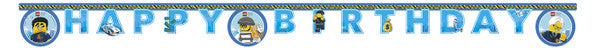 Buchstabenkette, Happy Birthday, Lego City, Papier, FSC, Party Deko Motto-Party am Kindergeburtstag, Geburtstag