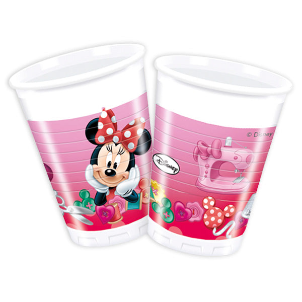Minnie Maus Plastikbecher, Minnie Helper, 8er Pack, 200ml