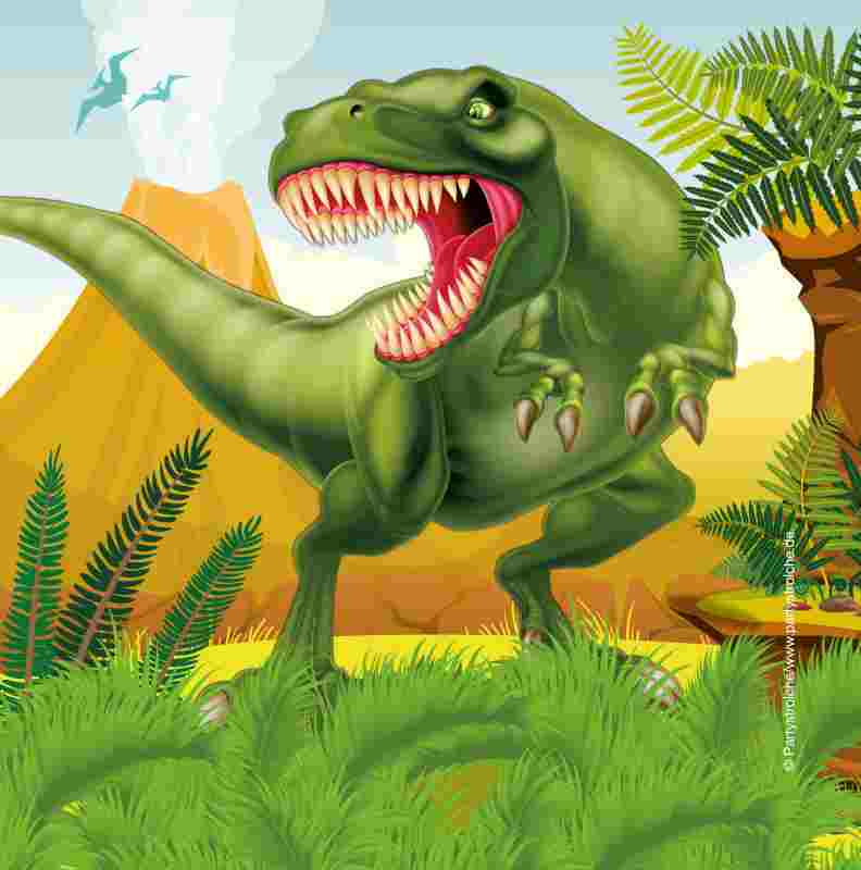 Dino Servietten, T-Rex, 20 Stück, 33 x 33 cm