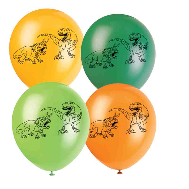Dino Luftballons, Party Deko, 8er Pack