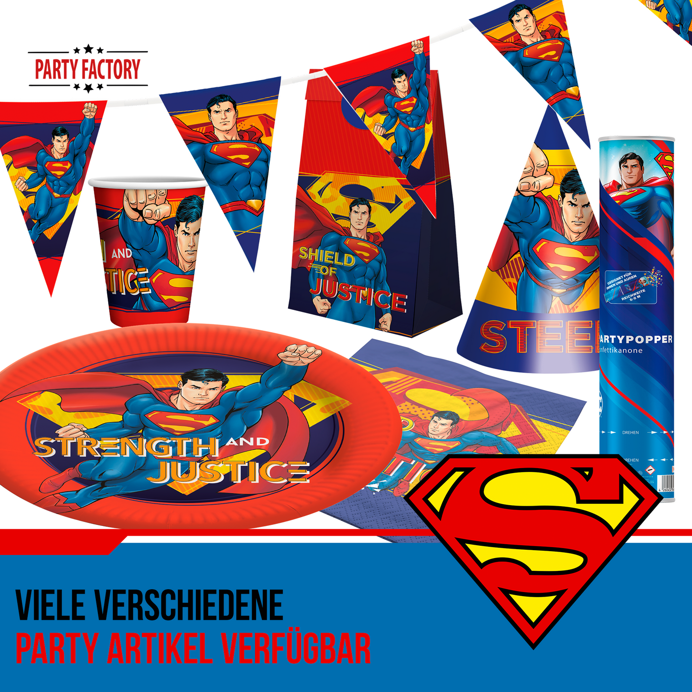 Superman Folienballon - Rund Shield of Justice