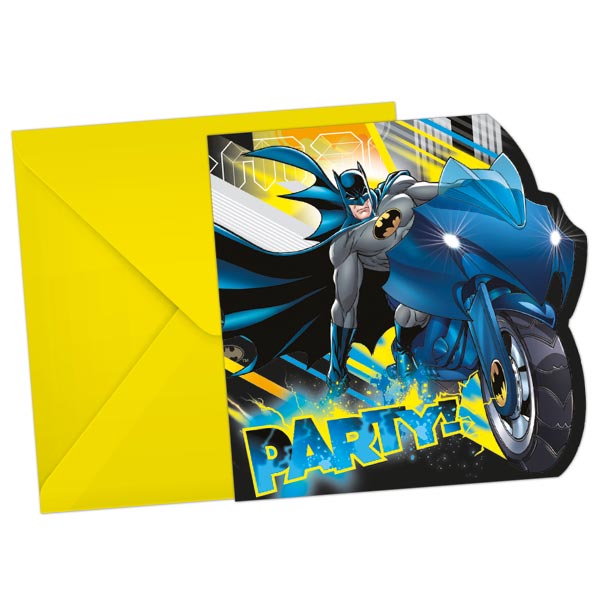 Batman Einladungen, 6er Pack inkl. Kuverts