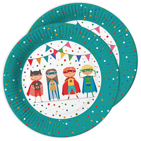 Superhelden Party Teller, 10er Pack, 23cm