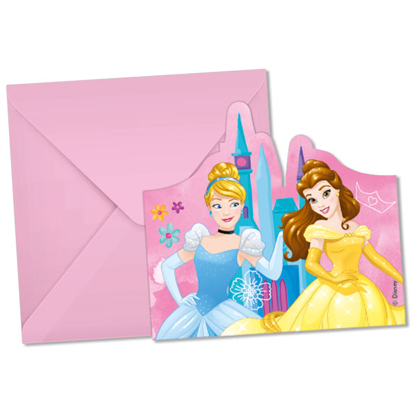Disney Prinzessinnen Einladung, Live your Story, inkl. Kuverts, 6er Pack
