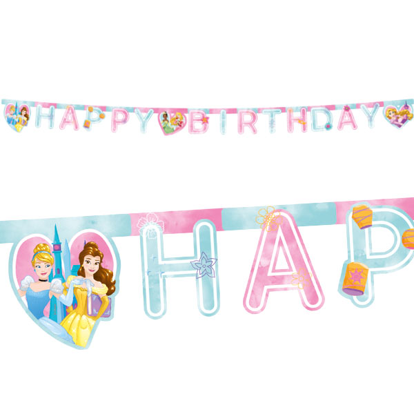 Disney Prinzessinnen Partykette, Happy Birthday, Live your Story, 2m
