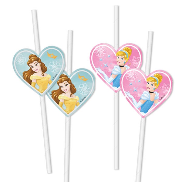 Disney Princess Trinkhalme, Live your Story, Papier, 4er Pack