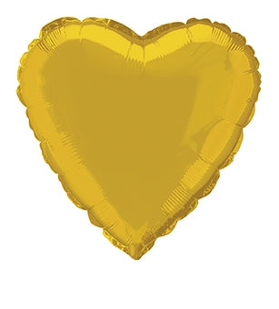 Folienballon, Herz,gold, 45 cm