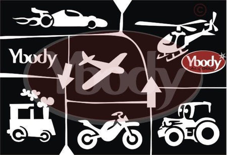 Glitzertattoo, Schablonen-Set, 6 Stk., Fahrzeuge image