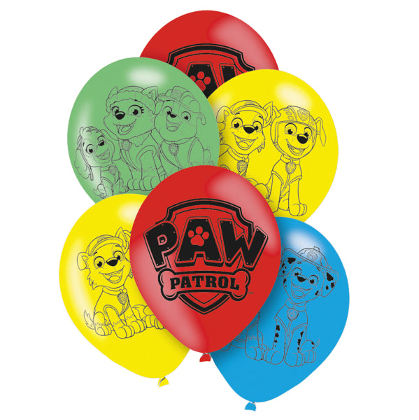 Luftballons, Paw Patrol, bunt, 6er Pack