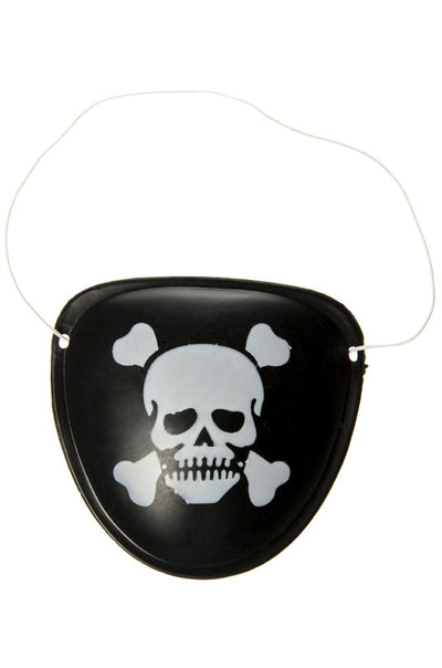 Piraten-Augenklappe, schwarz mit Totenkopf, 1Stk