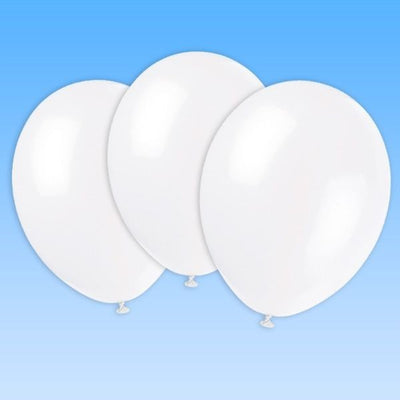 Luftballons, unifarben weiss, 10er Pack
