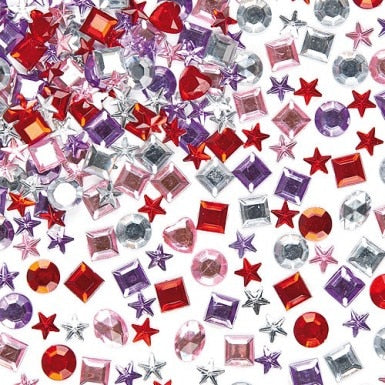 Stickers: Kristallsteine / Schmucksteine aus Acryl, 3D, selbstklebend, versch. Varianten