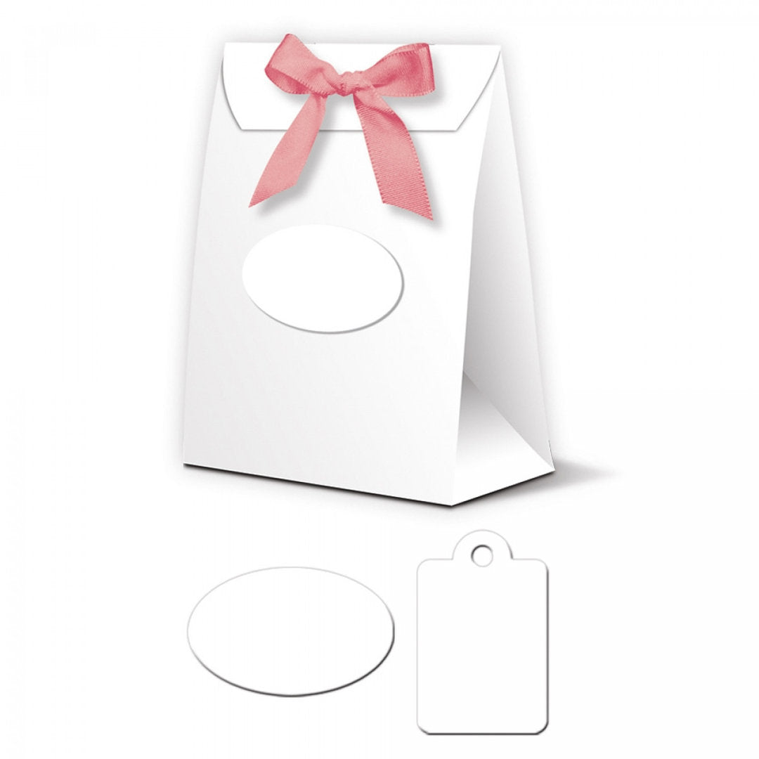 Blanko Geschenkbox, weiss, aus Fotokarton, 5er Pack