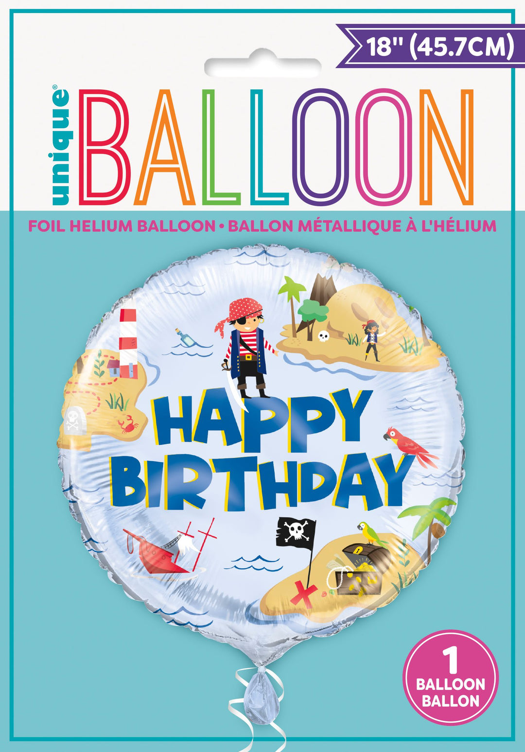 Ahoi Piraten Folienballon, 1 Stück, 46 cm kinderparties-shop