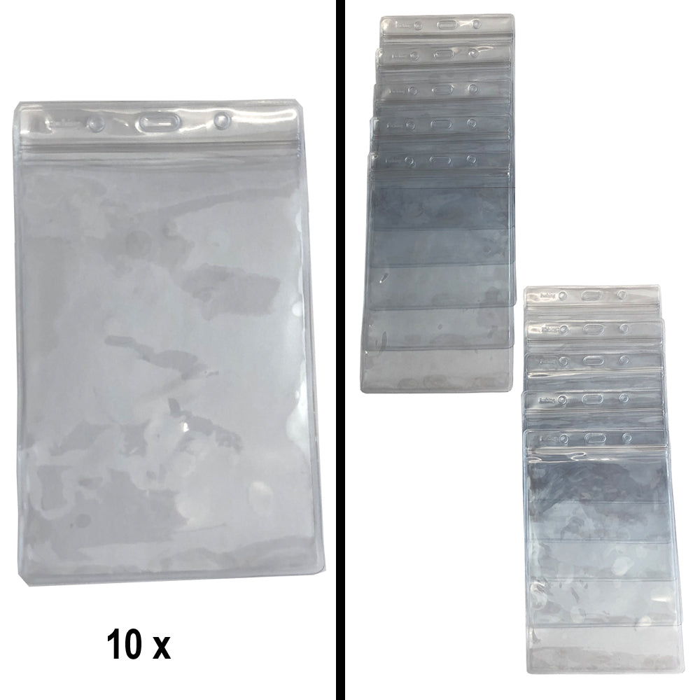 10 Ausweishüllen XL, hoch, 10,6 x 17,6 cm, transparent