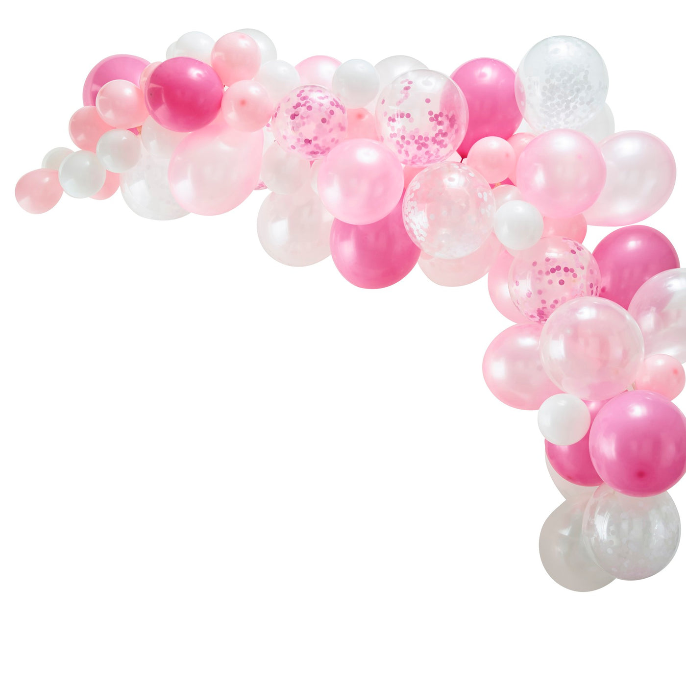 Ballongirlande rosa-pink, DIY Girlande, 70 Ballons inkl. Konfettiballone, 4m Ballonband