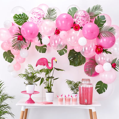 Ballongirlande rosa-pink, DIY Girlande, 70 Ballons inkl. Konfettiballone, 4m Ballonband