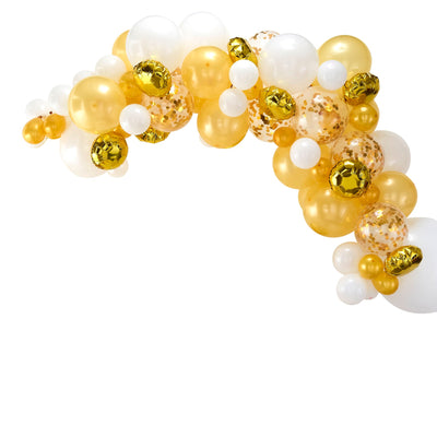 Ballongirlande gold, DIY Girlande, 70 Ballons inkl. Folien- & Konfettiballone, 4m Ballonband