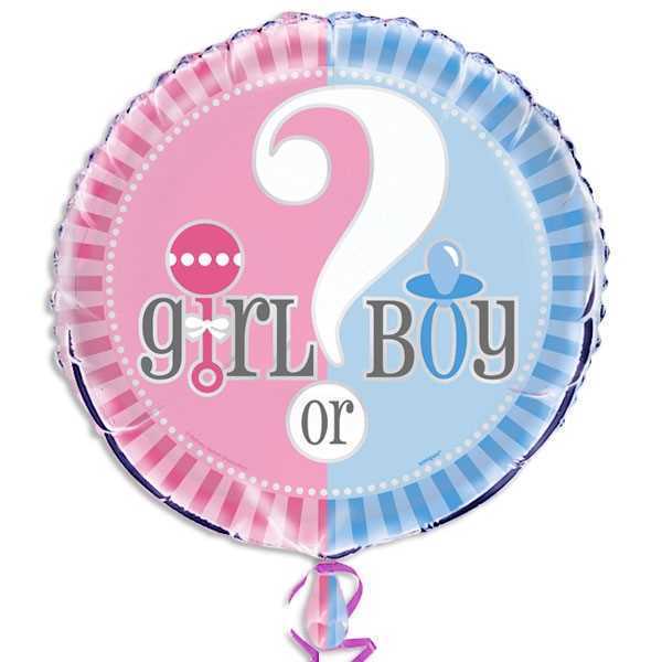 Folienballon, Rund, Gender Reveal, 45 cm