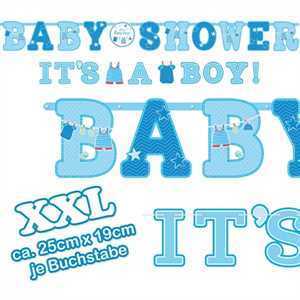 Buchstabenkette XXL Babyshower It's a Boy, Papier, 2er Set