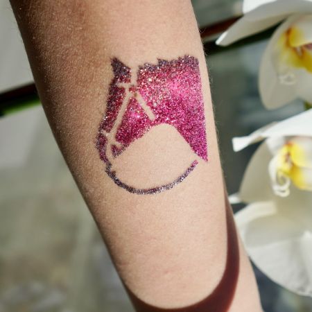 Glitzertattoos, Schablone, Pferdekopf