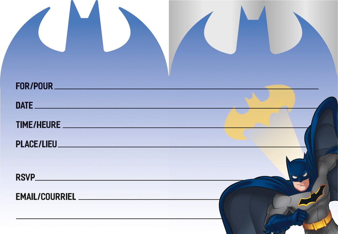 Einladung Batman NEU, 8er Pack inkl. Couverts