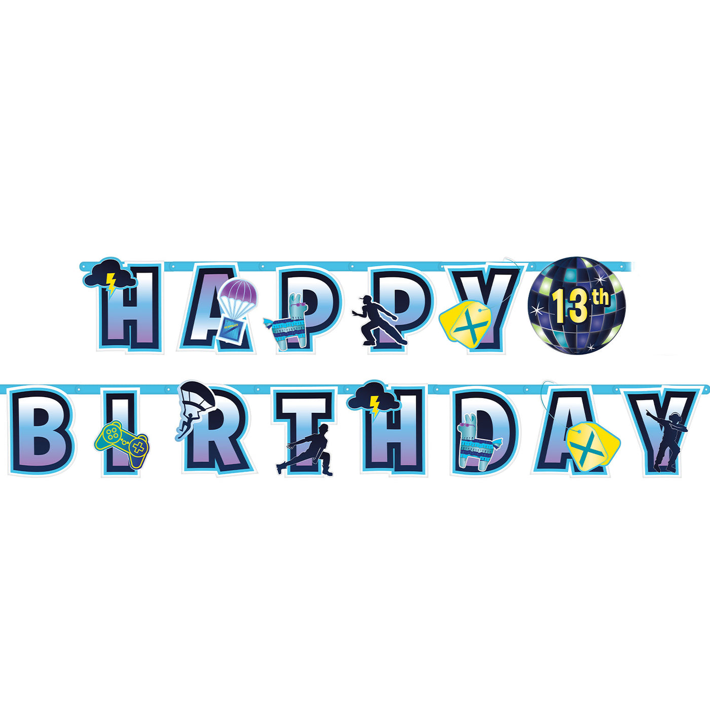 Buchstabenkette Happy Birthday, Battel Royal Partydeko
