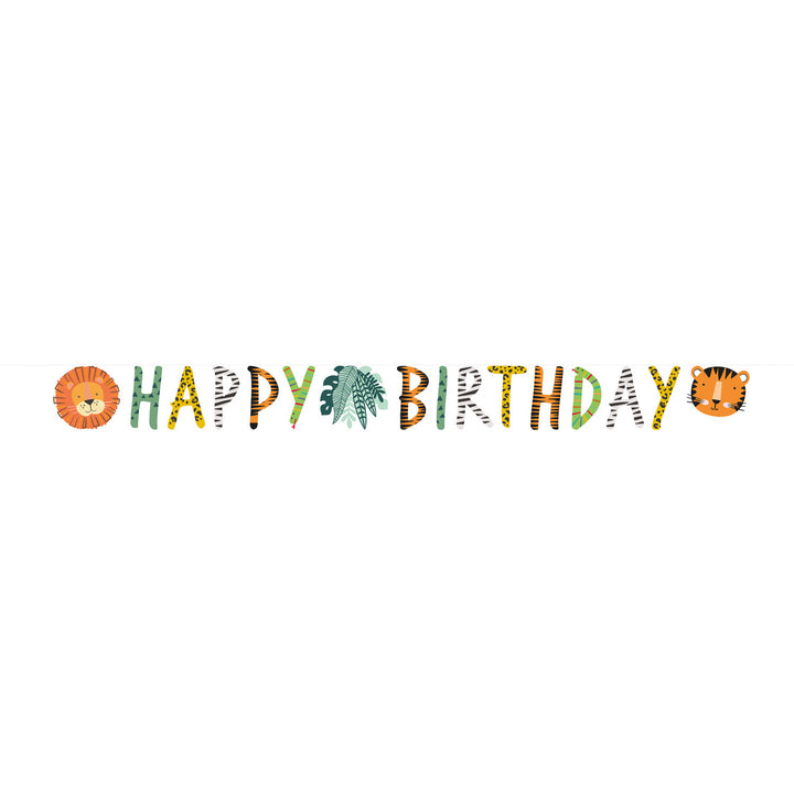 Buchstabenkette Happy Birthday, Tiere Get Wild, 2.4 m