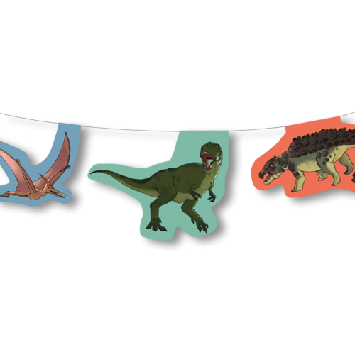 Wimpelkette, Dinosaurier, Papier, 3,5m