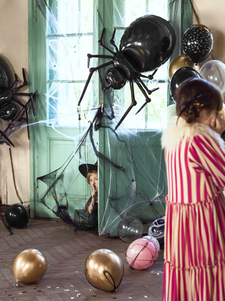Halloween Folienballon, Spinne, schwarz, 60x101cm