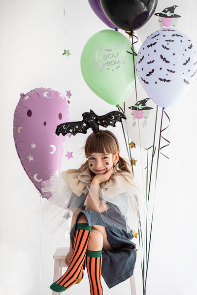 Fledermaus Folienballon, Halloween, schwarz, 41x13cm