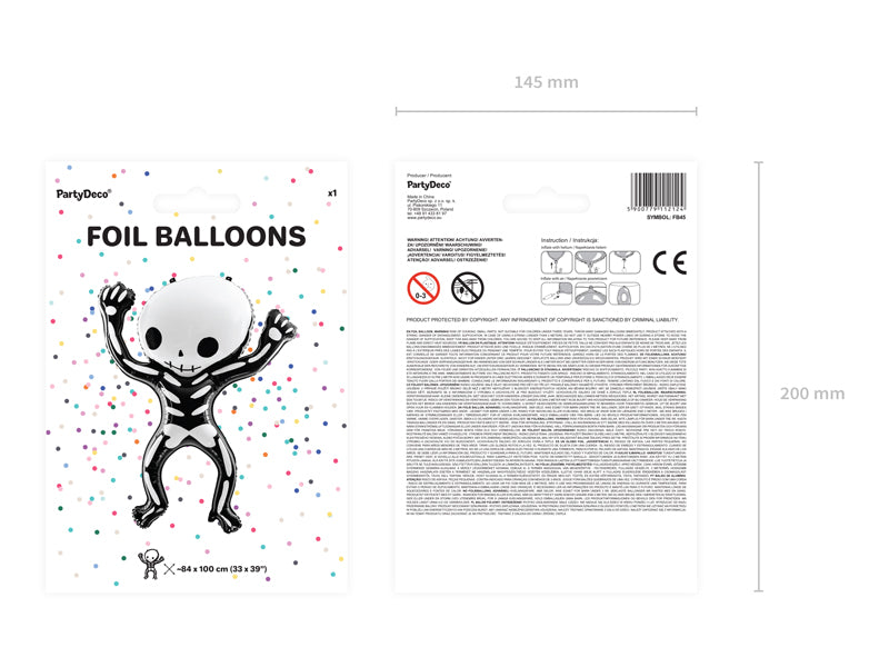 Skelett Folienballon, Halloween Party, 100cm