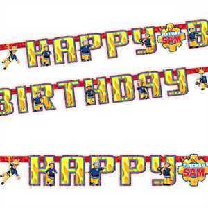 Buchstabenkette Happy Birthday, Feuerwehrmann Sam, Papier, 1,8m