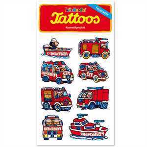 Tattoos, Feuerwehr, 1 Karte, 8 Sticker, give-away
