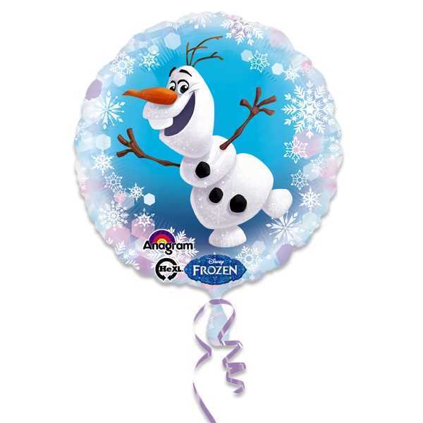 Folienballon, Frozen, Olaf, rund, 35cm, Party Deko Motto-Party am Kindergeburtstag, Geburtstag