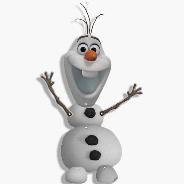 Wanddeko Frozen, Olaf ausgestanzt aus Pappe, 14 × 53cm, Party Deko Motto-Party am Kindergeburtstag, Geburtstag