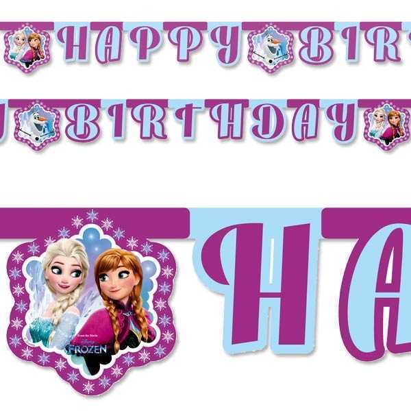 Buchstabenkette Happy Birthday, Eiskönigin, Northern Lights, 2,1m, Party Deko Motto-Party am Kindergeburtstag, Geburtstag