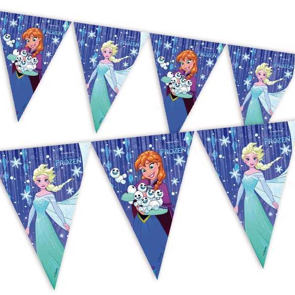 Wimpelkette, Frozen, Snowflakes, 2,3m, Party Deko Motto-Party am Kindergeburtstag, Geburtstag