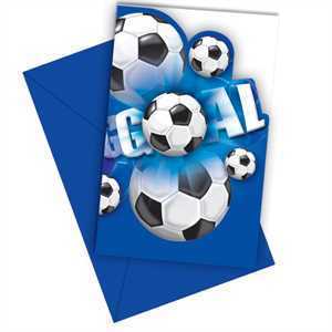 Einladung Fussball Goal, 6er Pack inkl. Umschläge