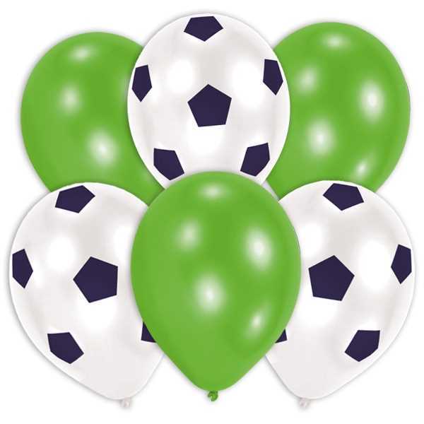 Luftballons, Fussball, Kicker Party, 6er Pack, Party Deko Motto-Party am Kindergeburtstag, Geburtstag