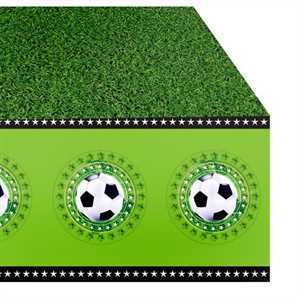 Tischdecke, Fußball, Rasen, grün, 1,3×1,8m, abwaschbar, Party Deko Motto-Party am Kindergeburtstag, Geburtstag