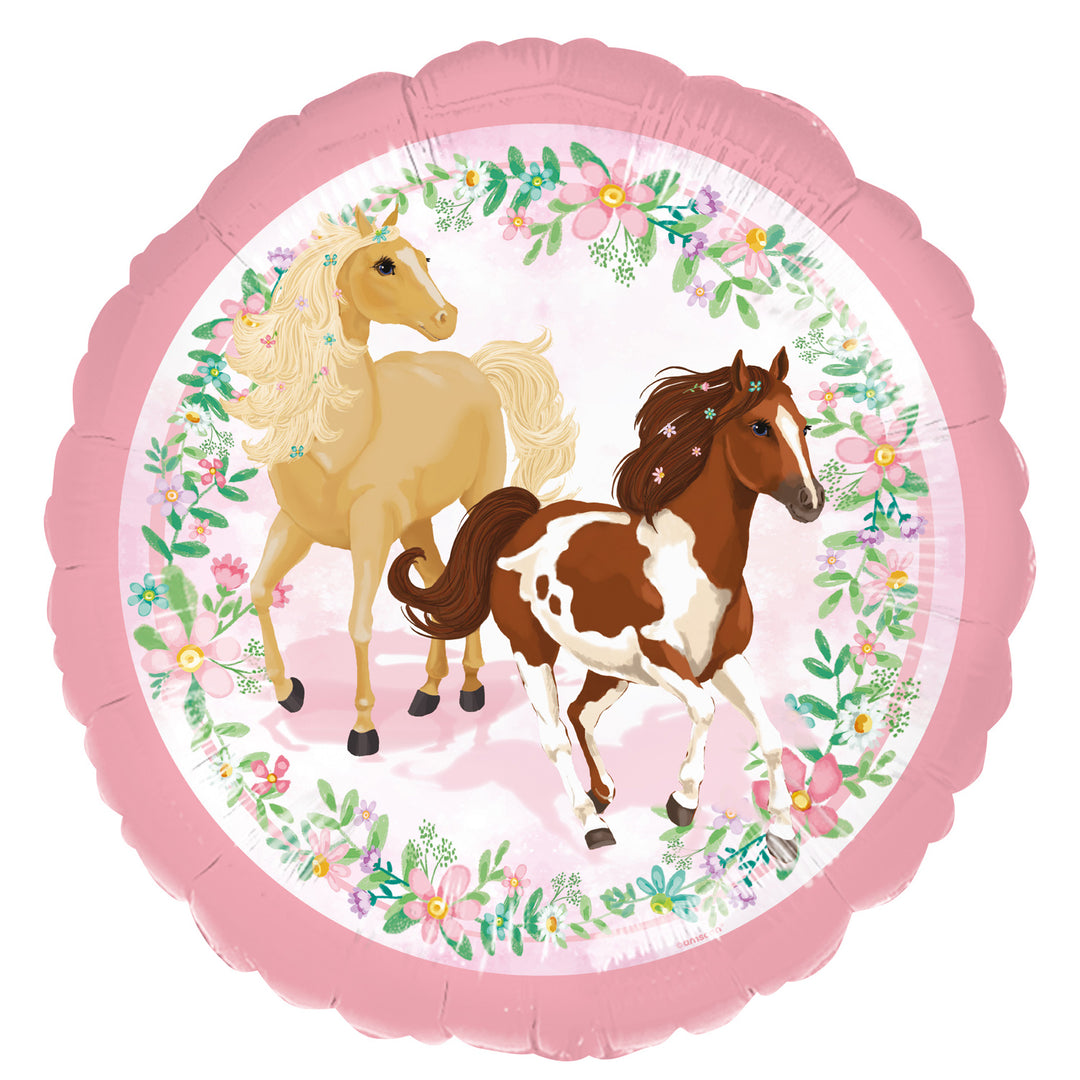 Folienballon Pferde Beautiful Horses, rund, 43cm
