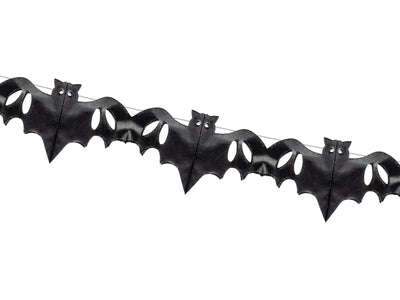 Fledermaus Seidenpapier-Girlande Halloween, schwarz, 4m