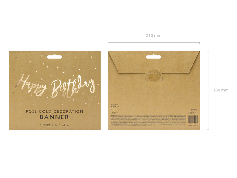Happy Birthday Buchstabenkette, Schnürlischrift, gold kinderparties-shop
