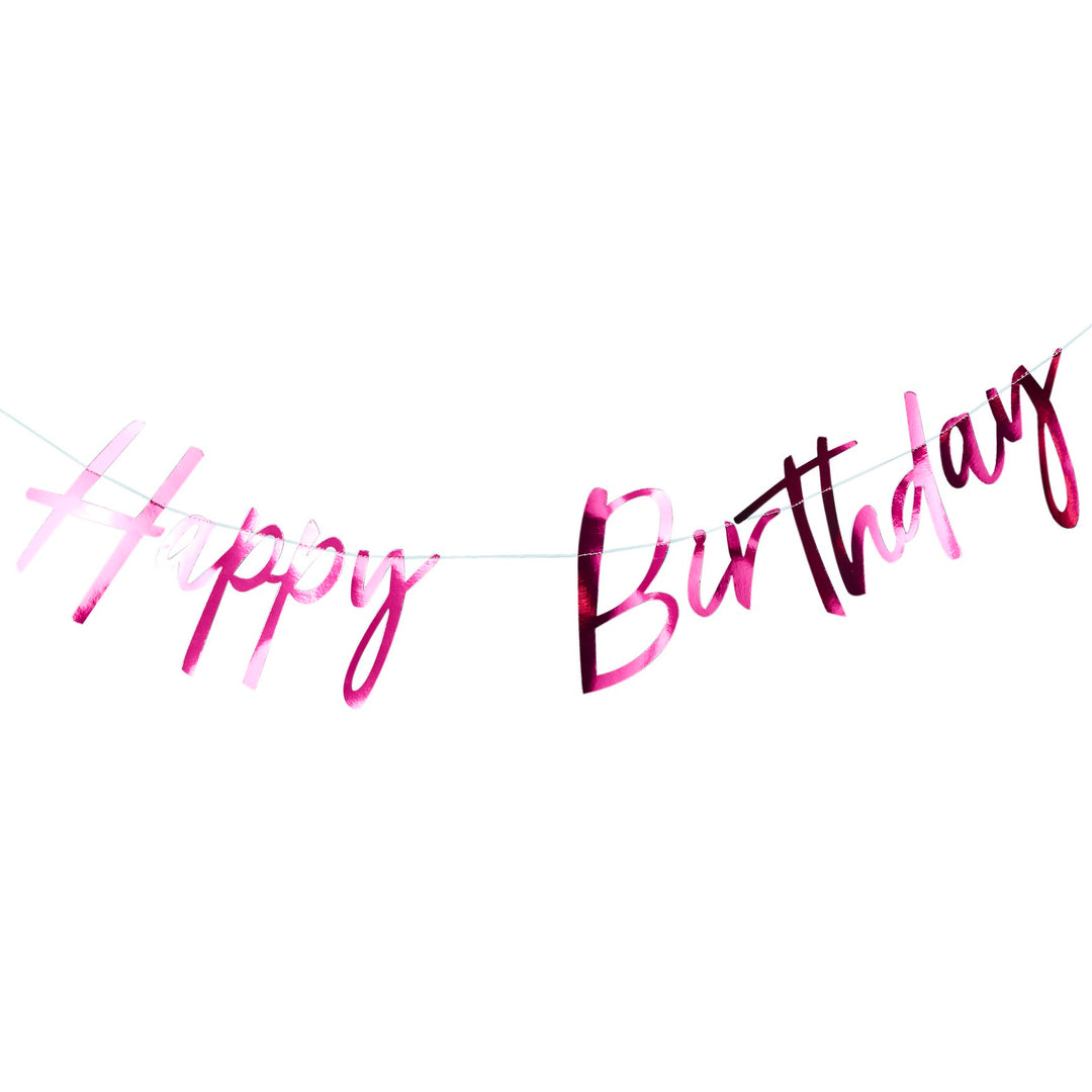 Buchstabenkette Happy Birthday, pink, 2m kinderparties-shop