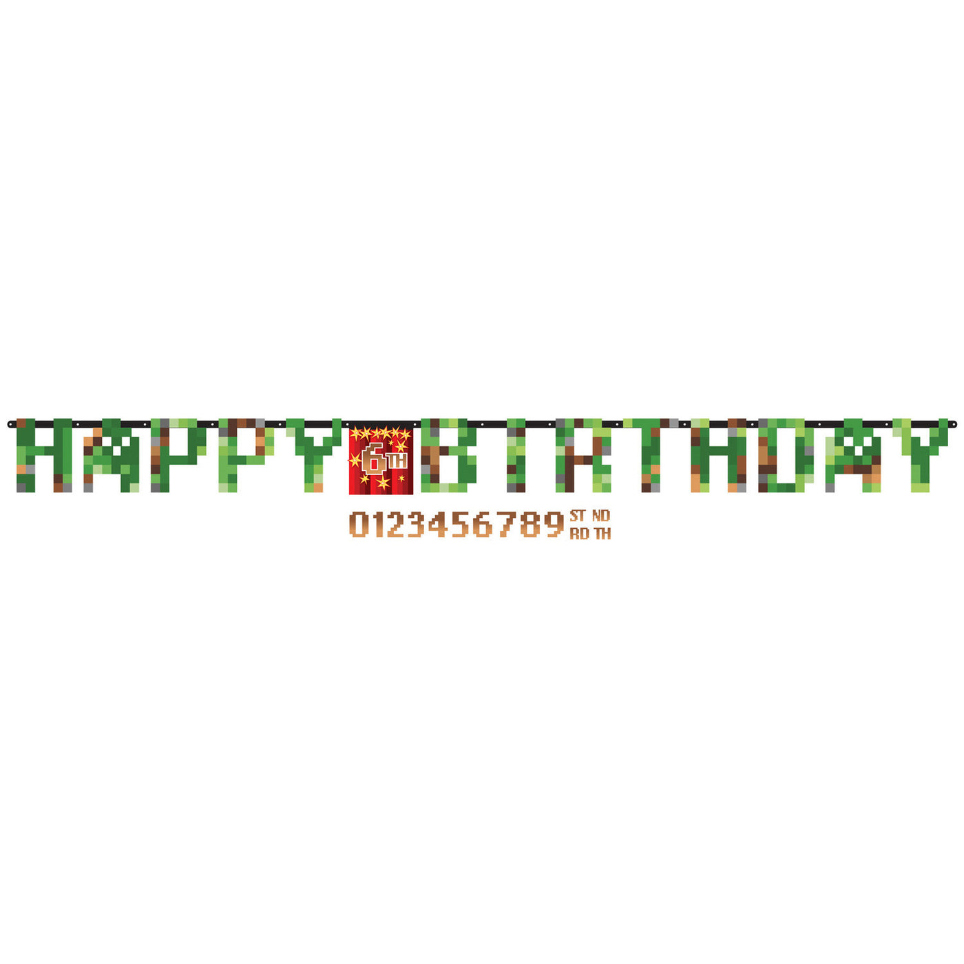 Gaming Minecraft TNT Party Deko Kindergeburtstag Buchstabenkette Happy Birthday